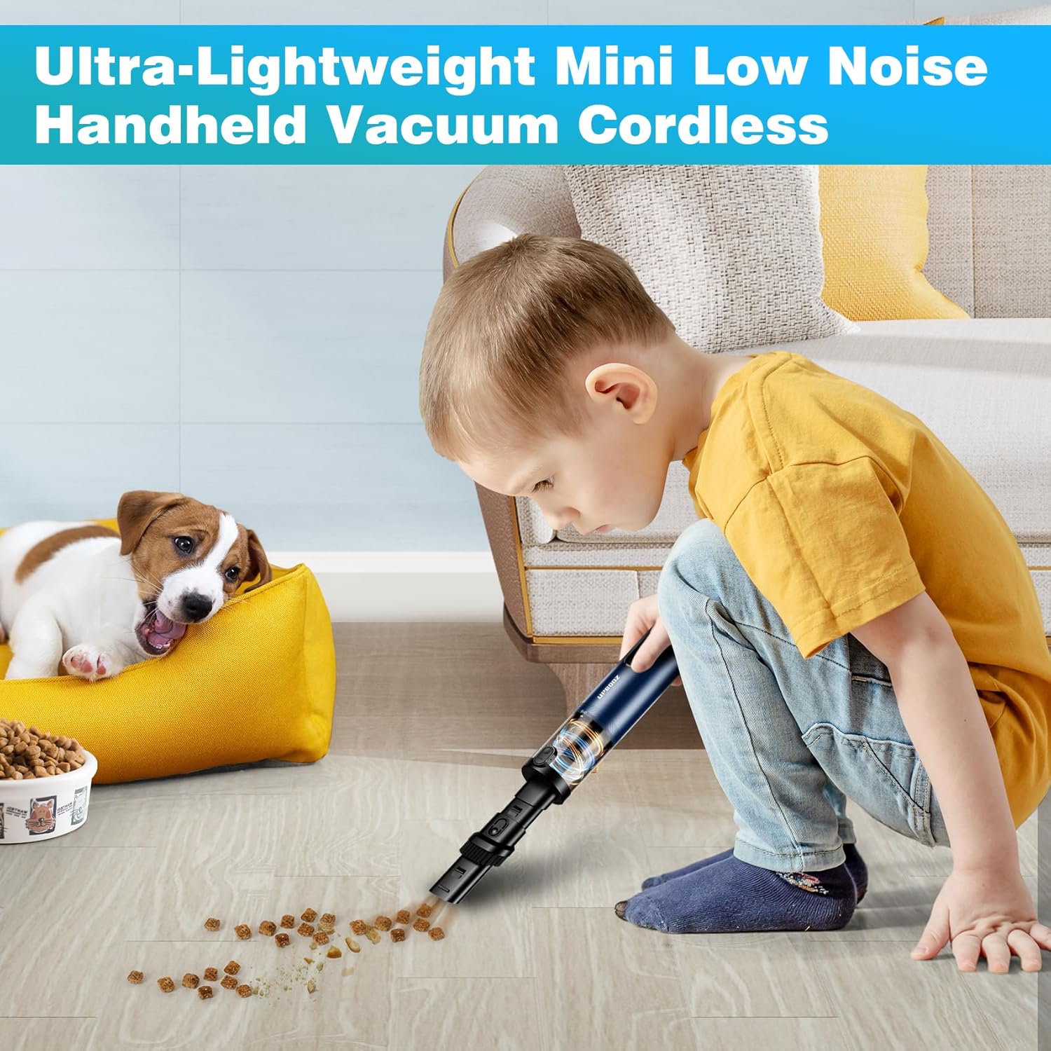 14000PA Car Vacuum Cleaner - Cordless Handheld with LED Light & Air Duster - Image 2