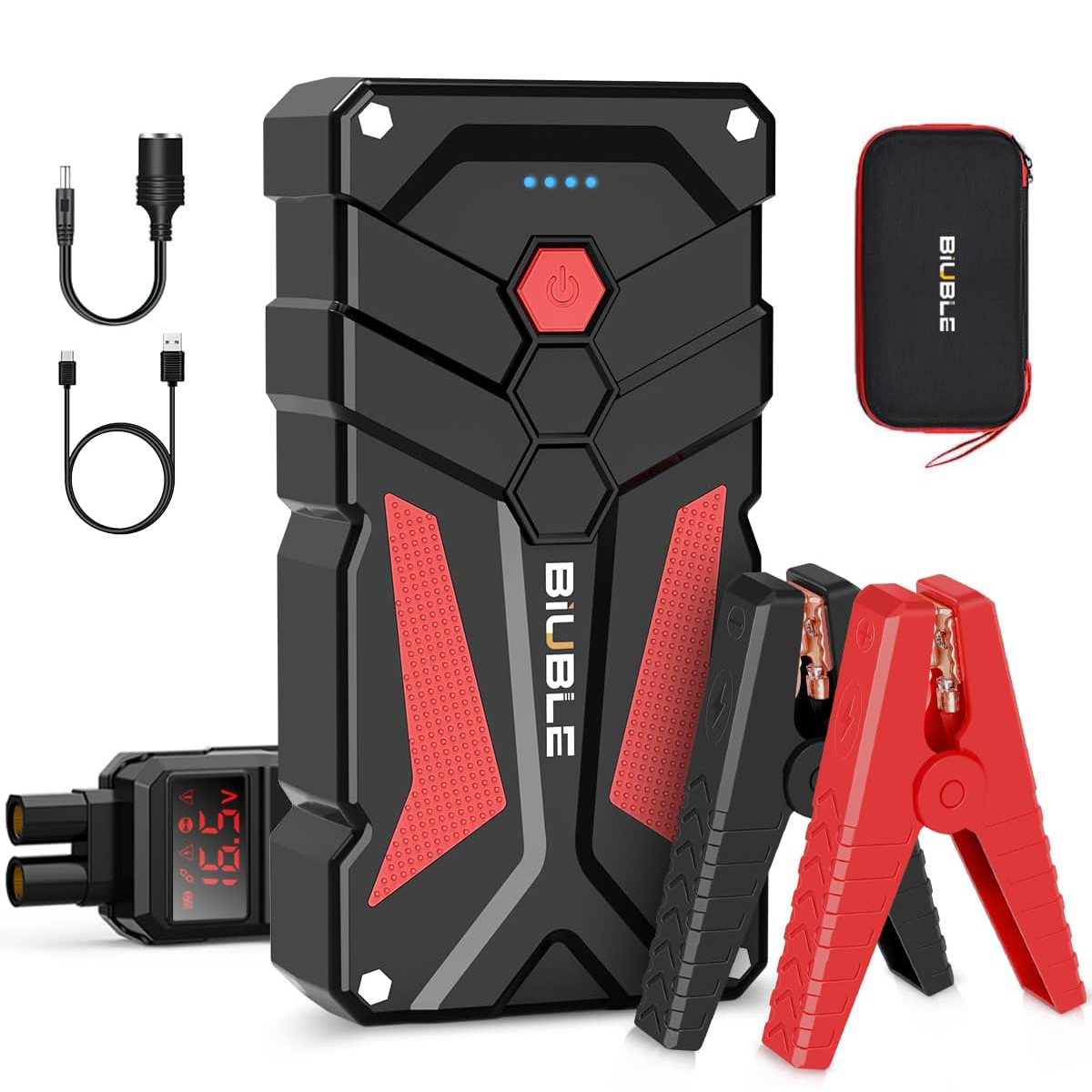 6000A Car Jump Starter, Portable Power Pack with USB for 12V Vehicles