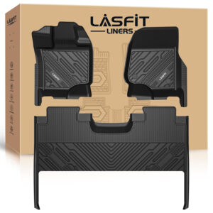 LASFIT All-Weather Floor Mats for 2015-2025 Ford F-150, TPE, Black, 3-Piece