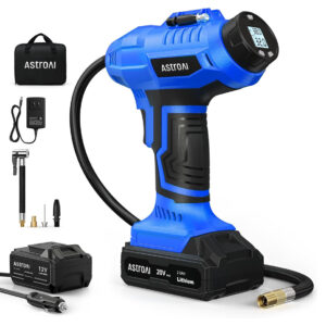 AstroAI 20V Cordless Tire Inflator, 160PSI Rechargeable Air Pump with Digital Gauge