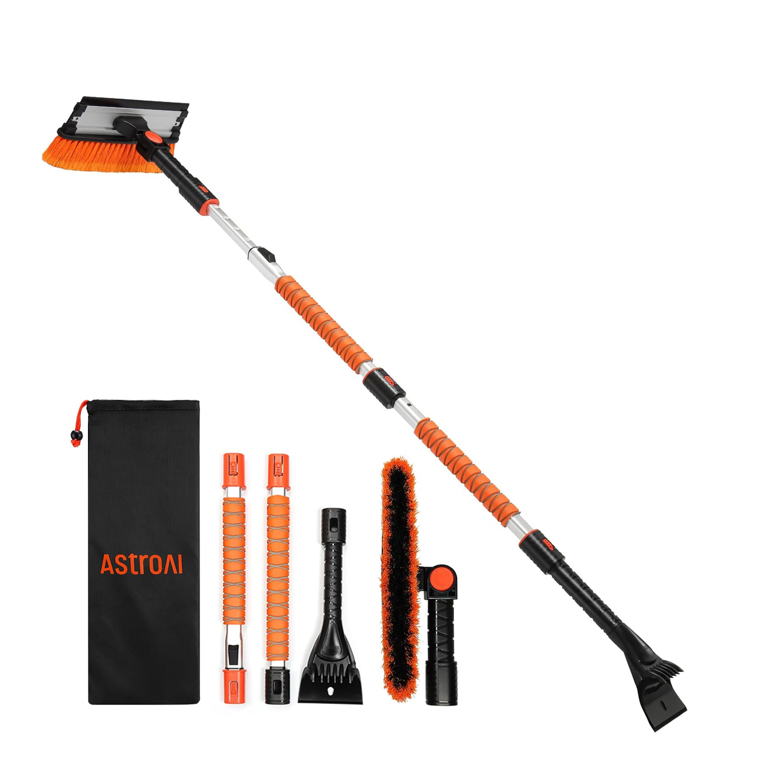 AstroAI 62.4" 3-in-1 Ice Scraper & Snow Brush – Extendable, Sturdy & Adjustable