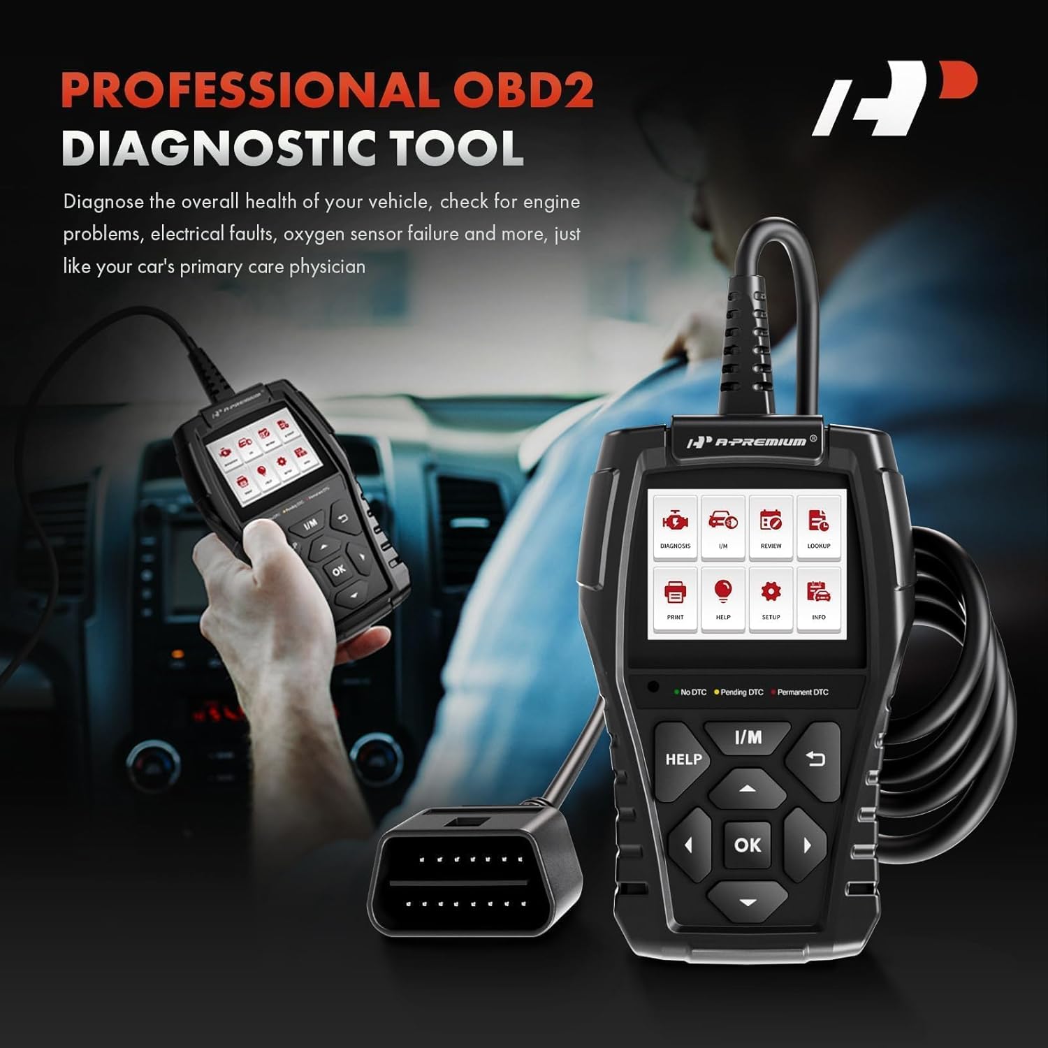 A-Premium AD200 OBD2 Scanner – Pro Car Diagnostic & Code Reader - Image 3