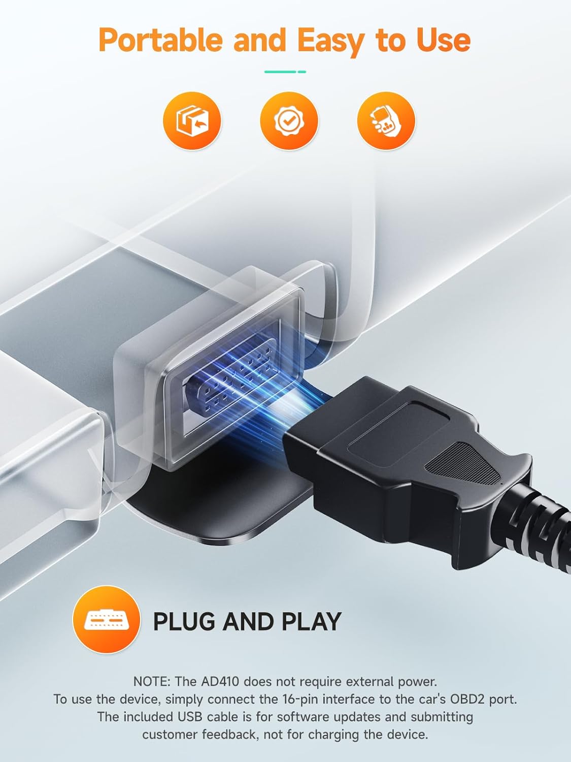 ANCEL AD410 OBD2 Scanner for Check Engine Light, Automotive Diagnostic Tool for All Cars 1996+ - Image 7