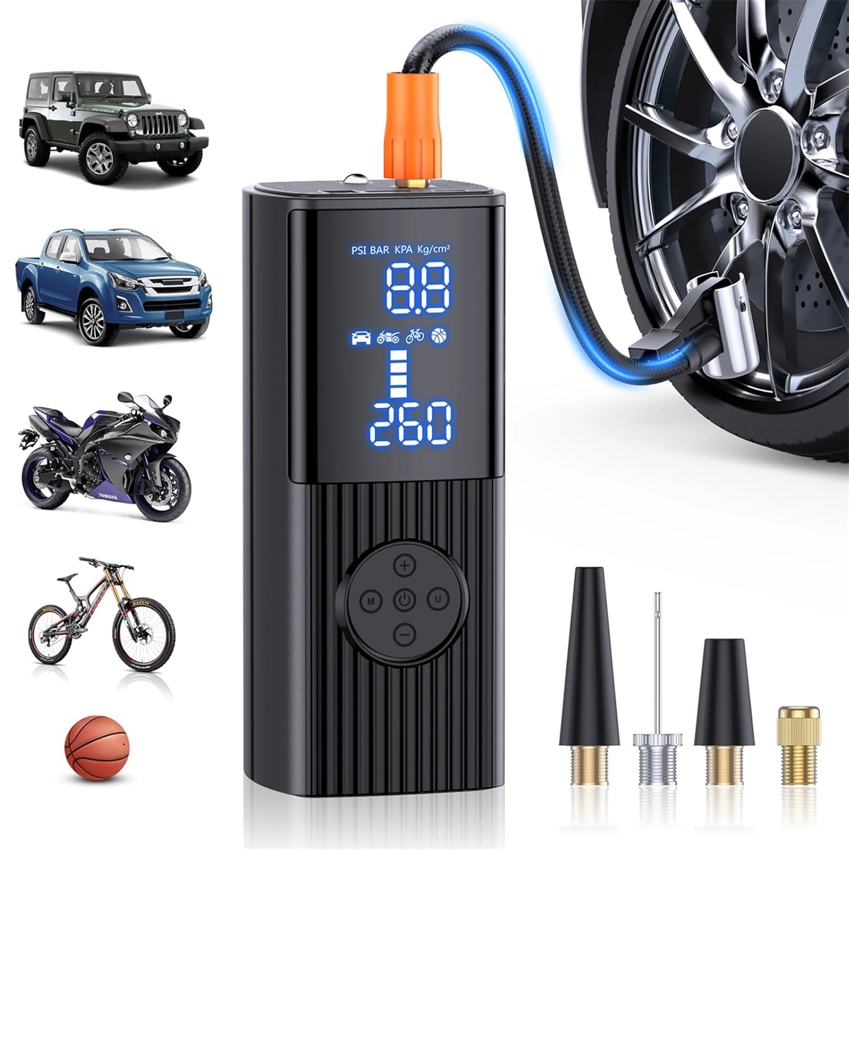 Ultra-Fast 180PSI Tire Inflator – 20000mAh Air Pump with LCD & 3X Speed