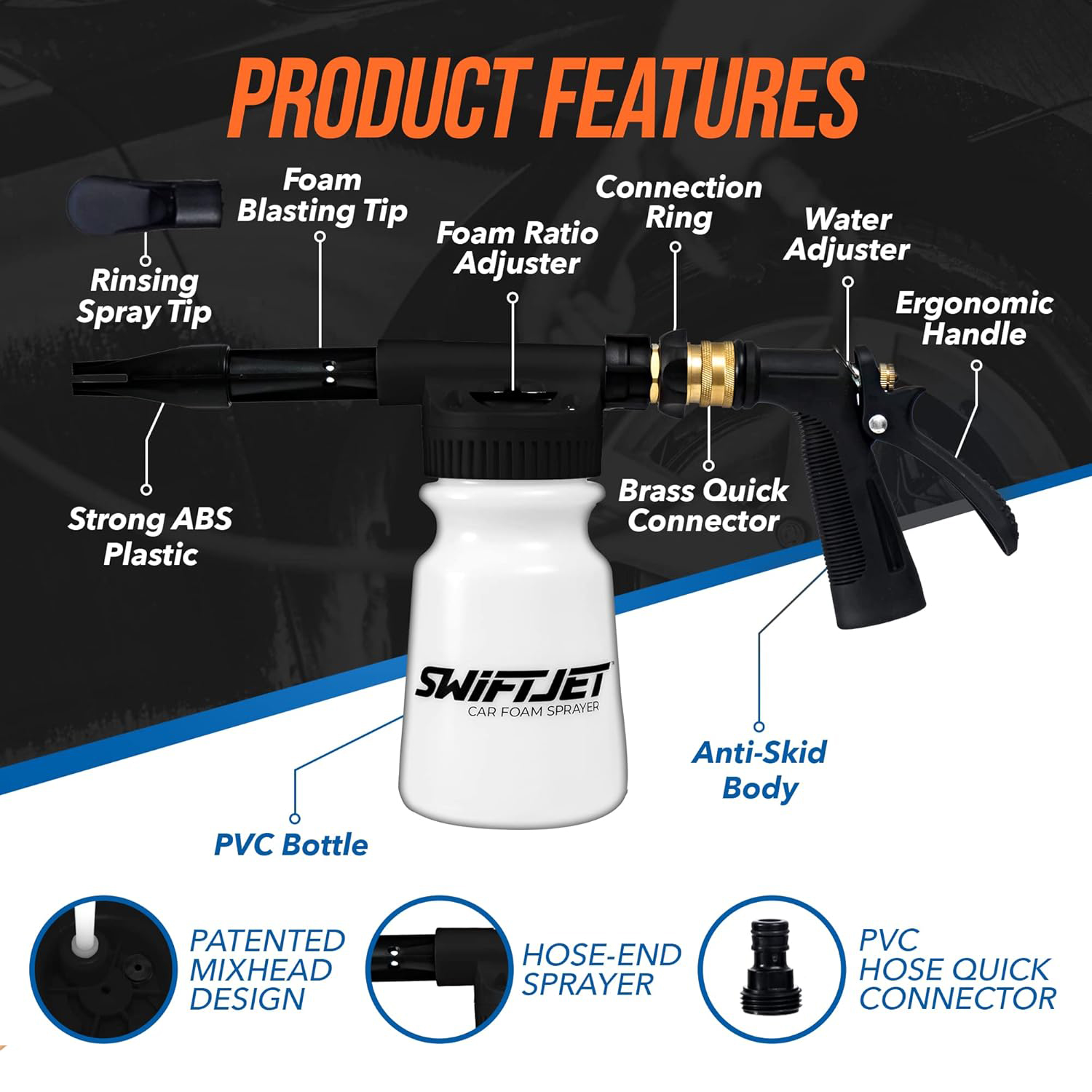SwiftJet Foam Cannon Car Wash Kit – Adjustable Soap & Water Flow - Image 4