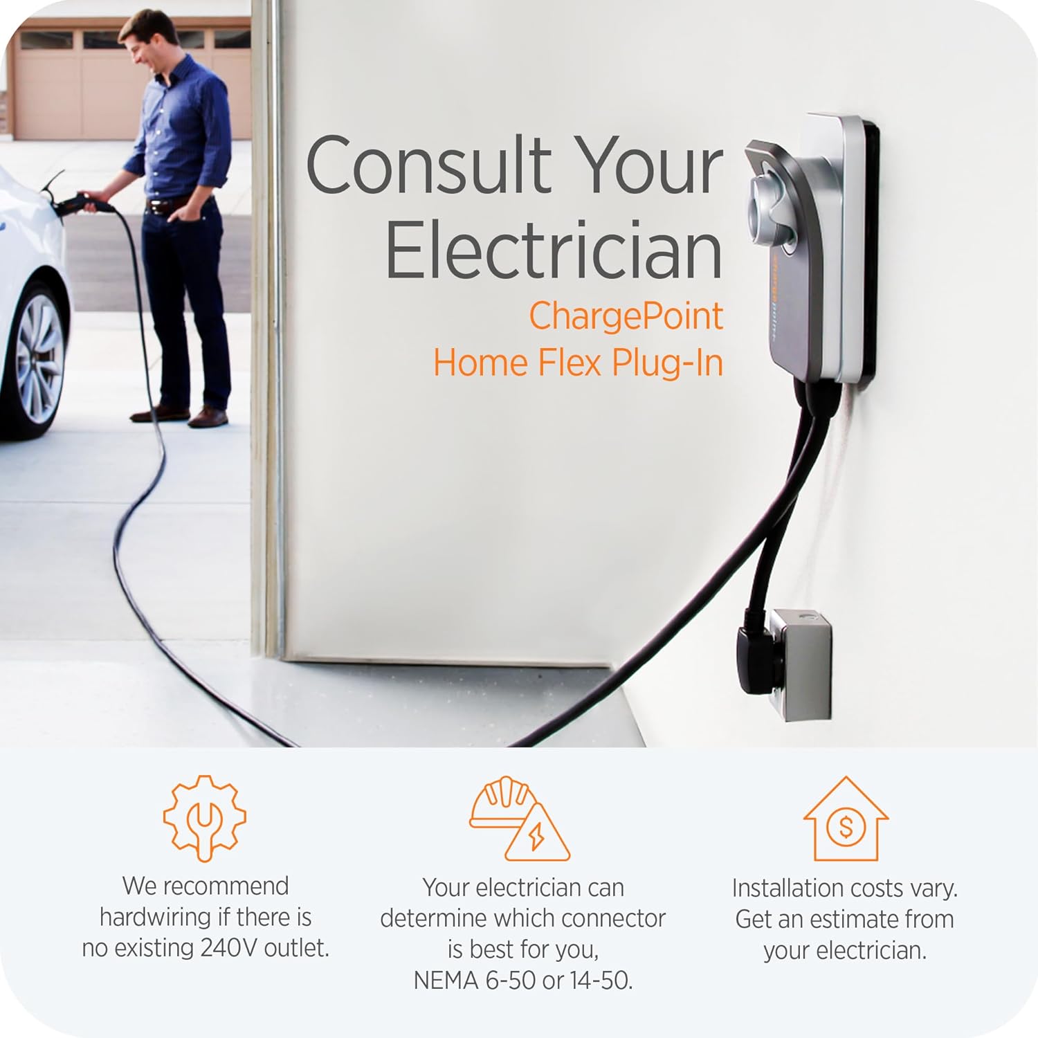 ChargePoint HomeFlex Level 2 EV Charger – Fast & Smart Charging (J1772, NEMA 6-50) - Image 3