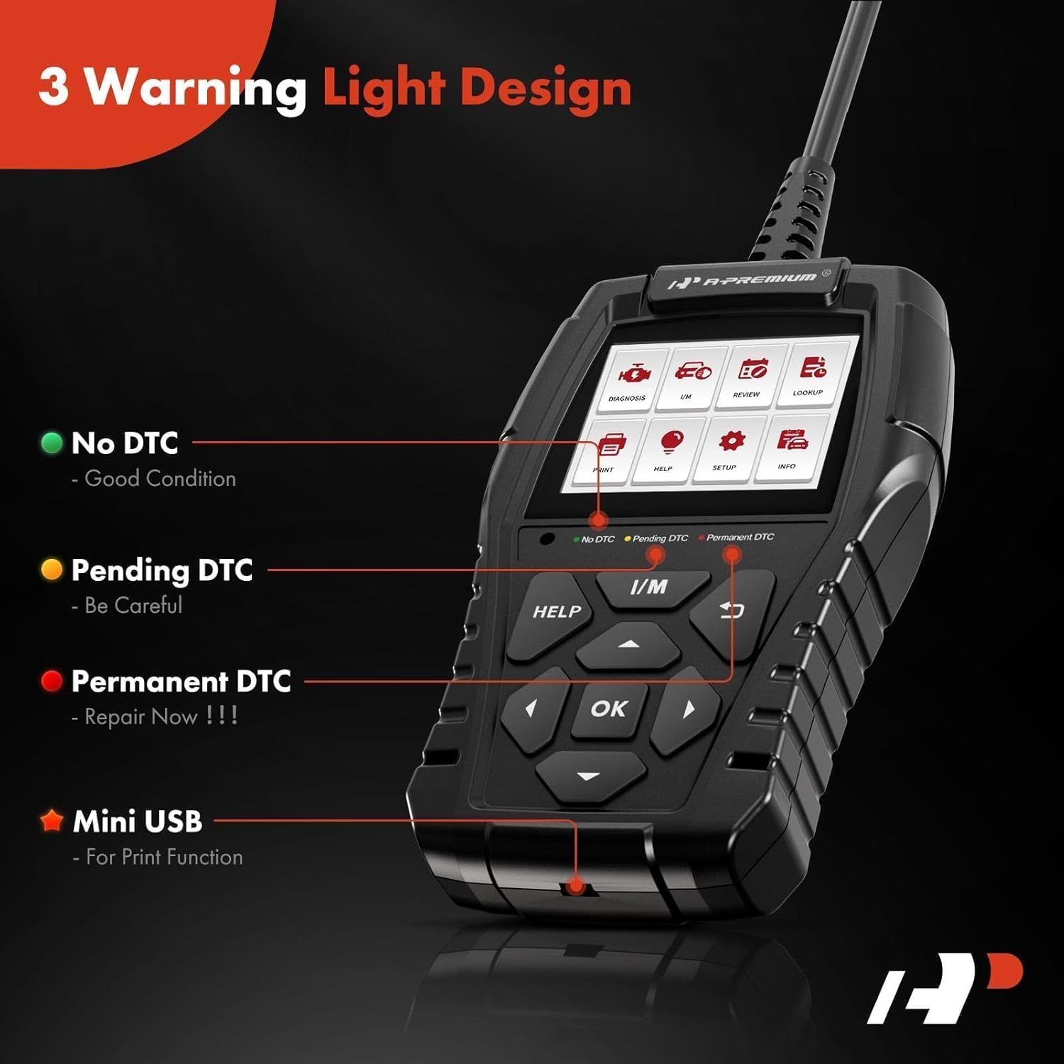 A-Premium AD200 OBD2 Scanner – Pro Car Diagnostic & Code Reader - Image 4