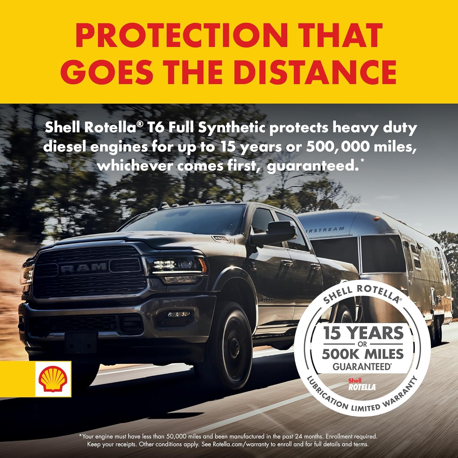 Shell Rotella T6 Full Synthetic 5W-40 Diesel Engine Oil - 2.5 Gallon, Premium Performance - Image 3