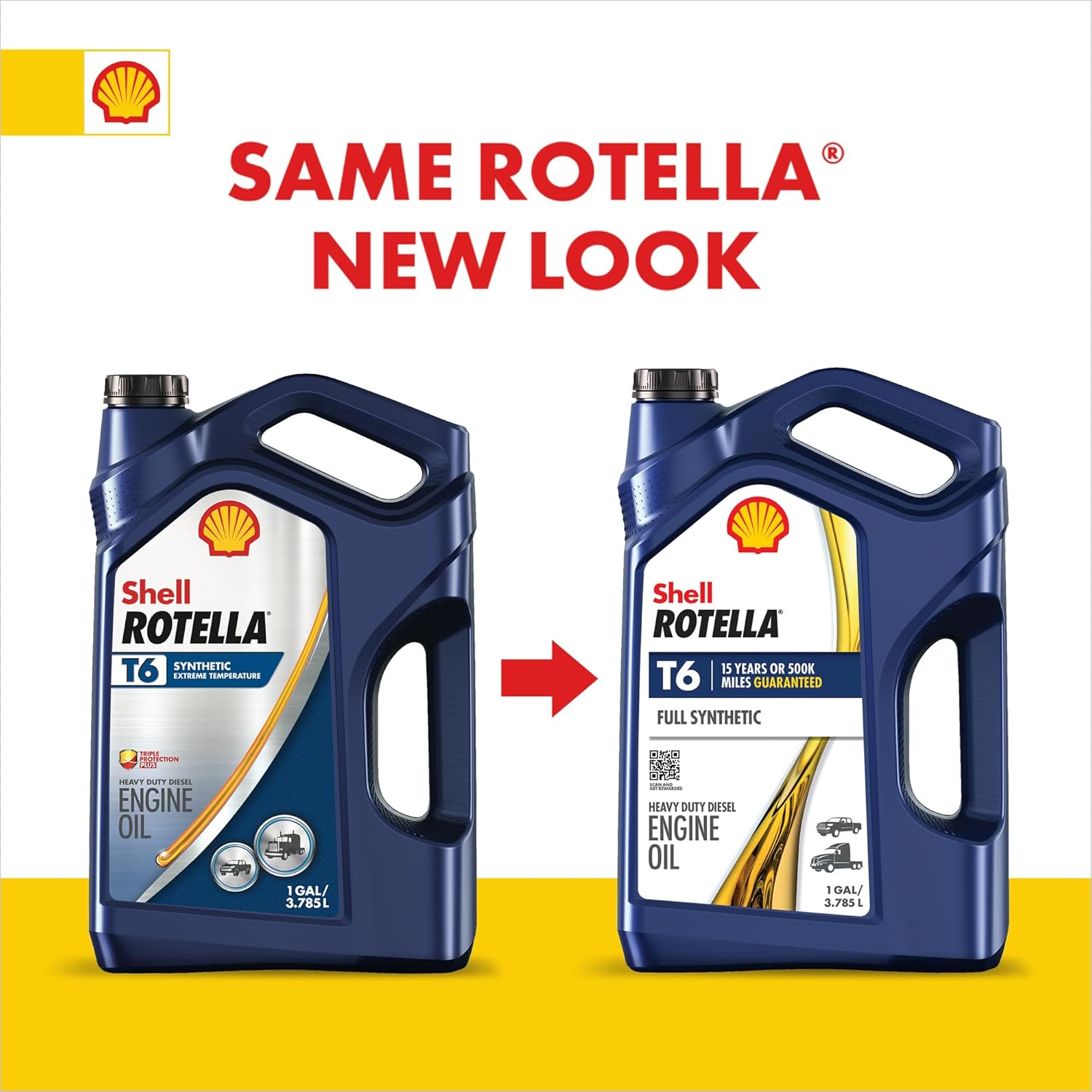 Shell Rotella T6 Full Synthetic 5W-40 Diesel Engine Oil - 2.5 Gallon, Premium Performance - Image 4