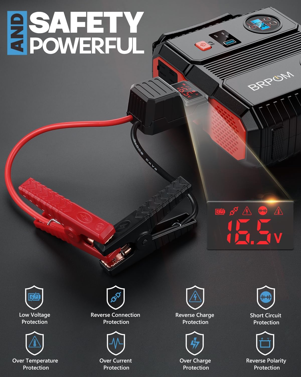 7000A Car Jump Starter & Air Compressor – 150PSI, 24000mAh, 12V - Image 5