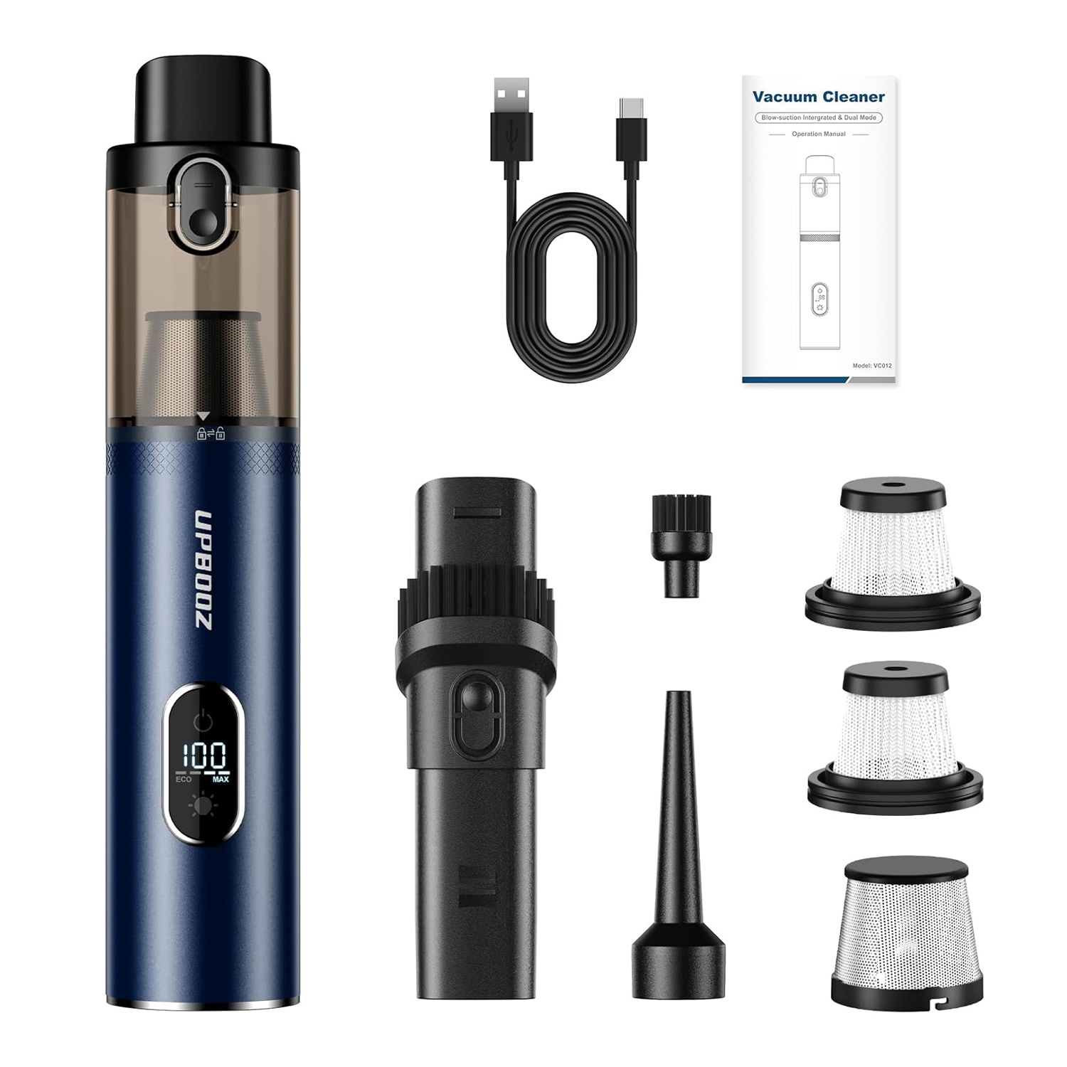 14000PA Car Vacuum Cleaner - Cordless Handheld with LED Light & Air Duster - Image 5