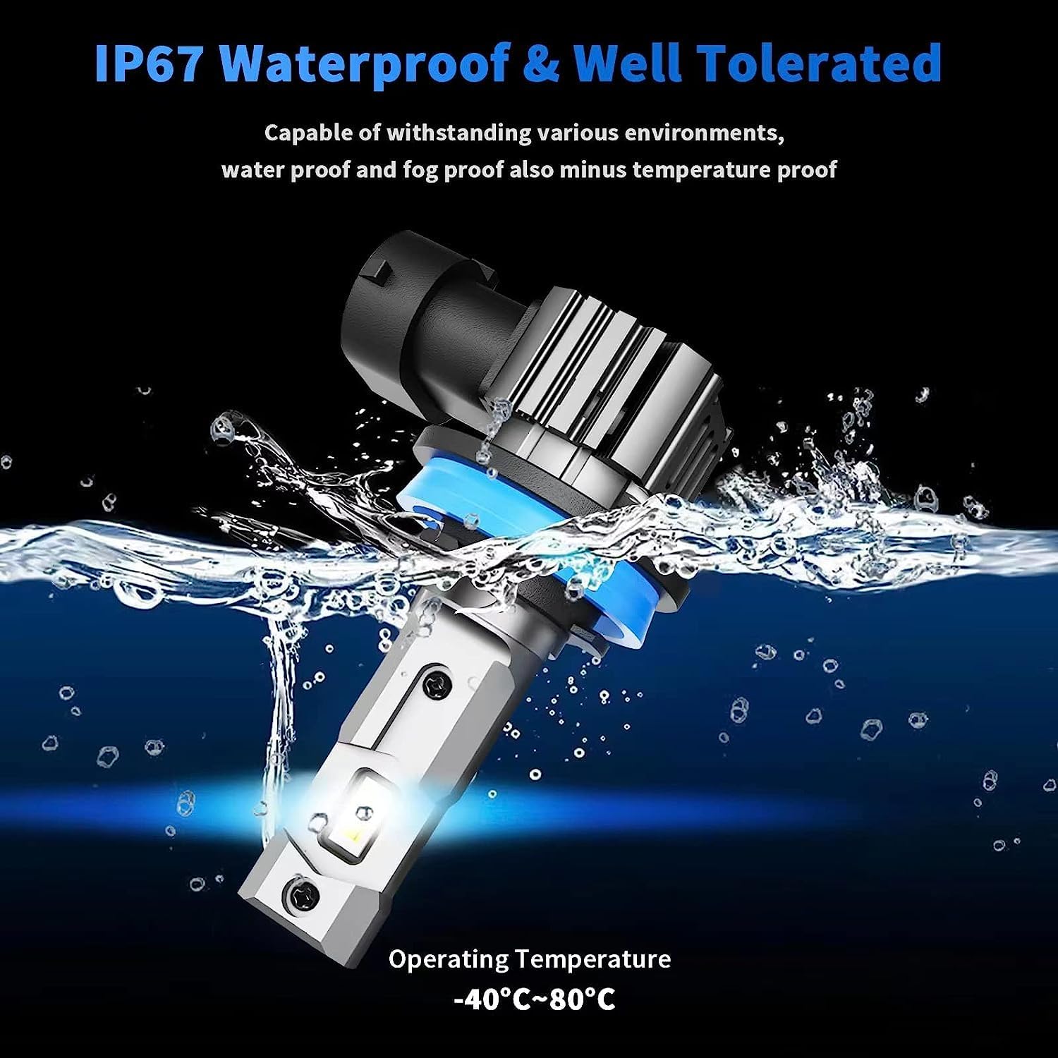 RCJ 9005 9006 LED Bulbs – 600% Brighter, 6000K Cool White, IP67, 4-Pack - Image 5