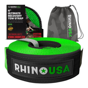 Rhino USA 4" x 30' Tow Strap – 40,320lb Heavy-Duty Recovery Rope