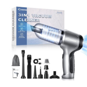 Saker 3-in-1 Cordless Car Vacuum, 15000PA High Power, Brushless Motor, Type-C