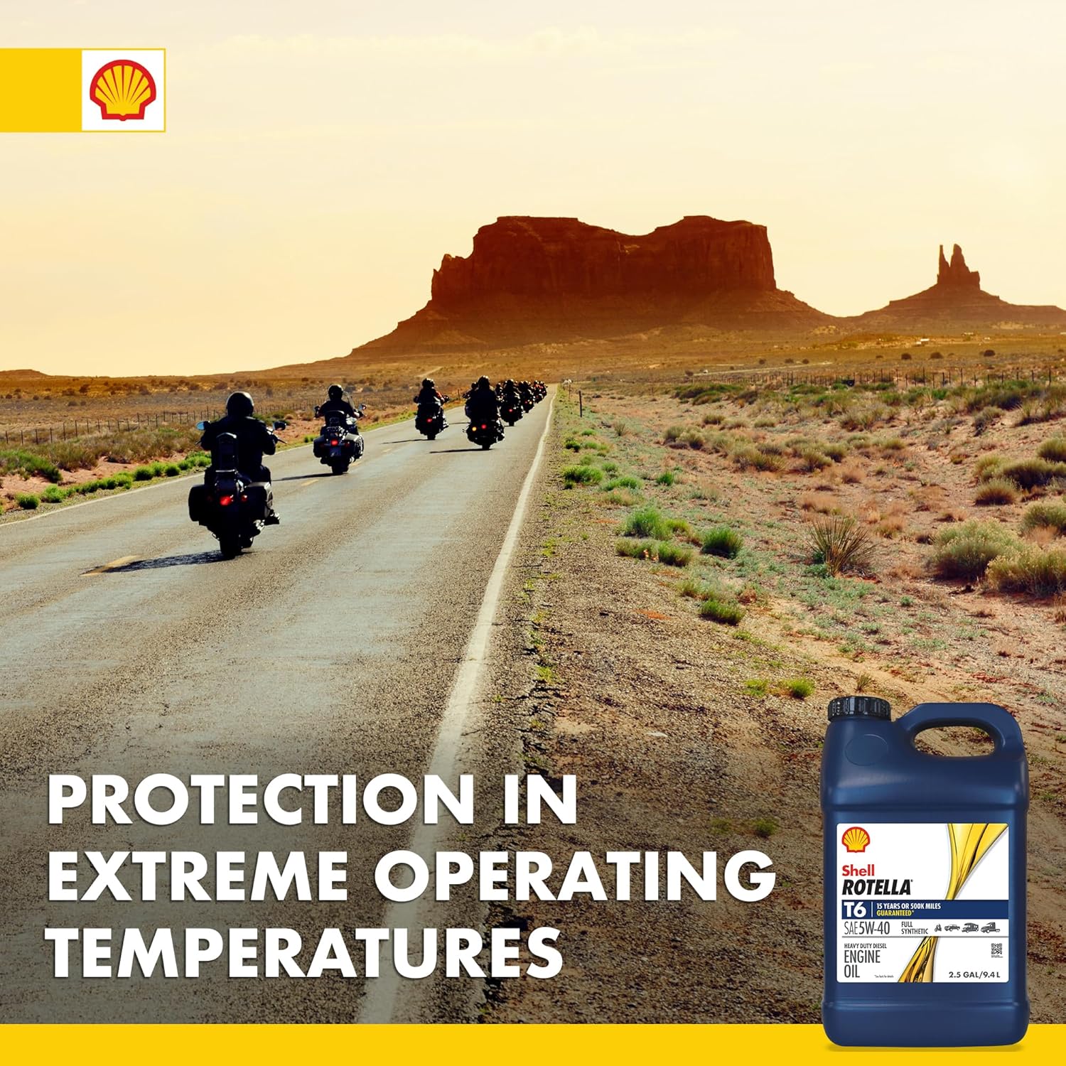 Shell Rotella T6 Full Synthetic 5W-40 Diesel Engine Oil - 2.5 Gallon, Premium Performance - Image 6