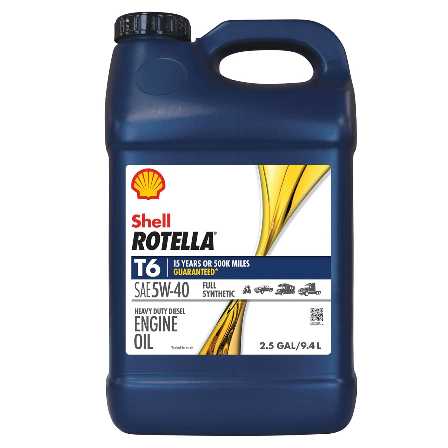Shell Rotella T6 Full Synthetic 5W-40 Diesel Engine Oil - 2.5 Gallon, Premium Performance - Image 8