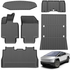 Tesla Cybertruck Floor Mats – All-Weather Custom Fit TPE Liner (6-Piece Set)