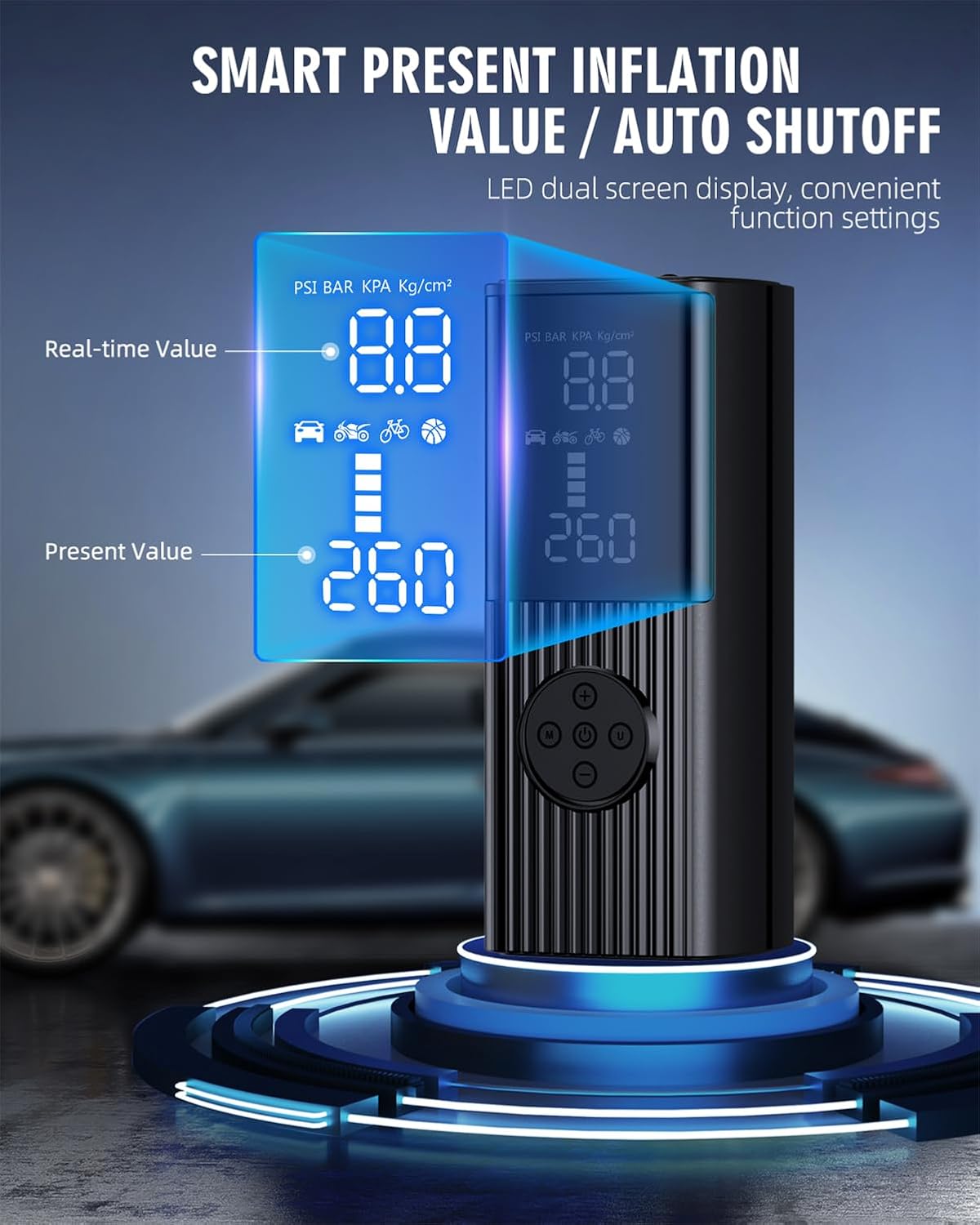 Ultra-Fast 180PSI Tire Inflator – 20000mAh Air Pump with LCD & 3X Speed - Image 9