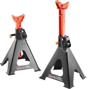 VEVOR 6-Ton Jack Stands, Heavy-Duty Double Locking, Adjustable 14.2"-23", Red