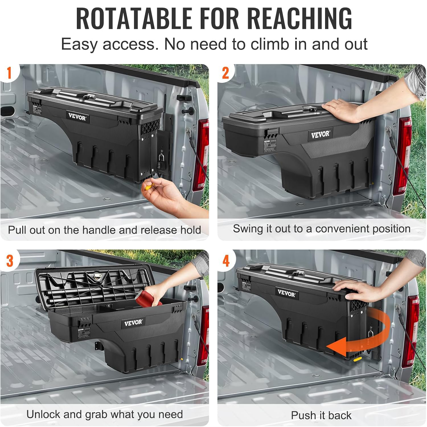 VEVOR Truck Bed Storage Box, Lockable & Waterproof, 6.6 Gal Tool Box for Ford F-150 - Image 10