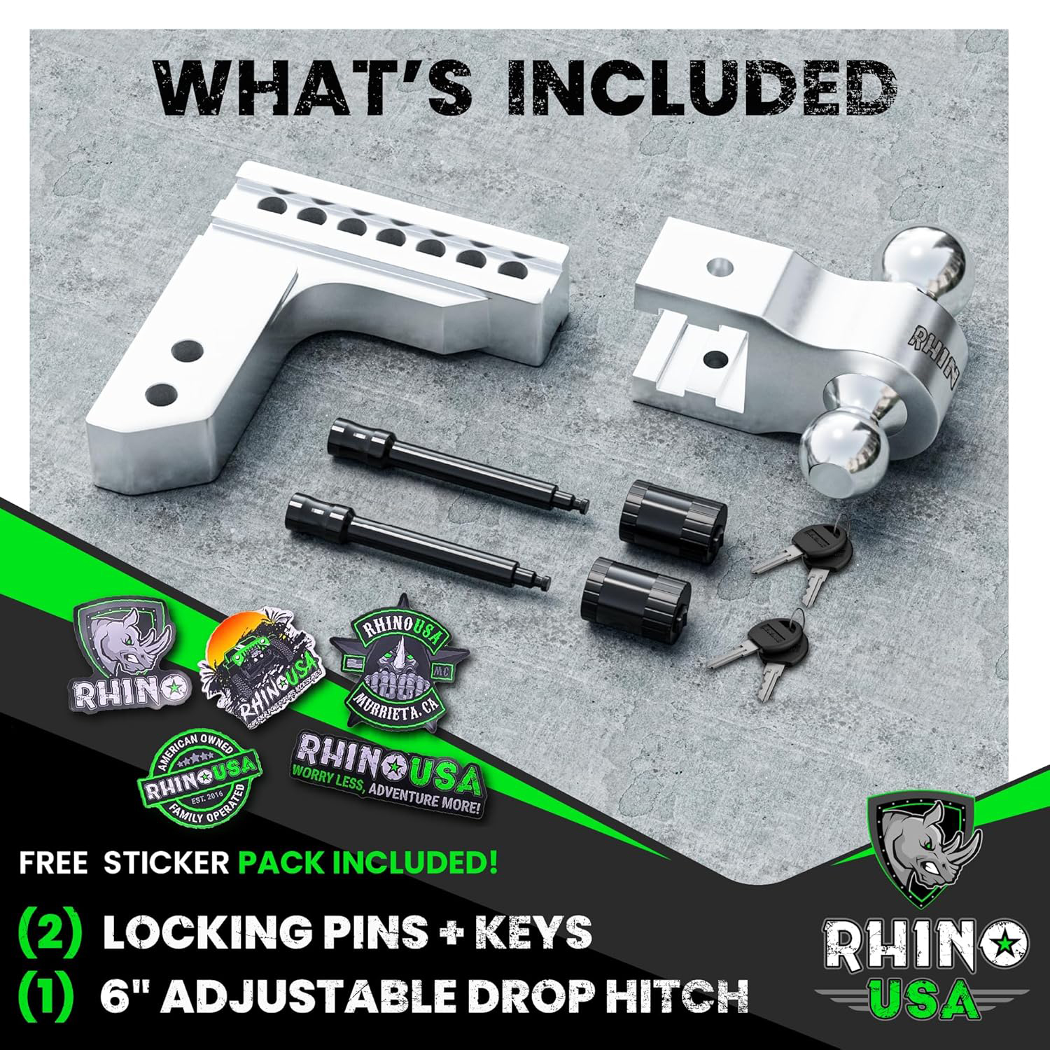 Rhino USA Adjustable Trailer Hitch for 2-Inch Receiver, 12,500 LBS, Weatherproof, Anti-Theft Lock - Image 7